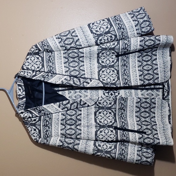 NWOT Zara Jacquard Pattern Blazer Jacket - Picture 1 of 8